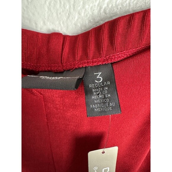 NEW Chicos Travelers No Tummy Pant Women's Size 3 XL Enamel Red Lightweight - Picture 3 of 6